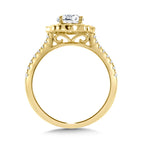 Vintage-Inspired Diamond Halo Engagement Ring — R2313Y-SR