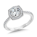 Fancy Cushion-Shaped Diamond Halo Engagement Ring — R2316W-SR
