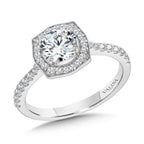 Fancy Cushion-Shaped Diamond Halo Engagement Ring — R2316W-SR