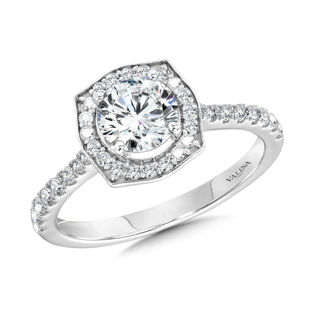 Fancy Cushion-Shaped Diamond Halo Engagement Ring — R2316W-SR