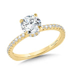 Straight Diamond Colar Engagement Ring — R2317Y