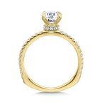Straight Diamond Colar Engagement Ring — R2317Y