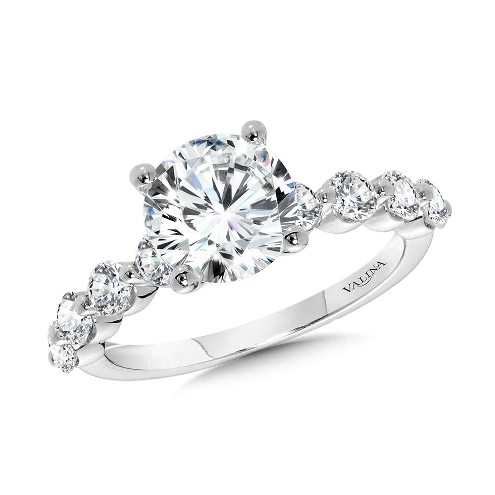 Straight Shared-Prong Diamond Engagement Ring — R2336W-SR