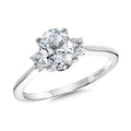 Three-Stone Oval-Cut Diamond Solitaire Engagement Ring — R2338W-SR