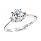 Three-Stone Oval-Cut Diamond Solitaire Engagement Ring — R2338W-SR