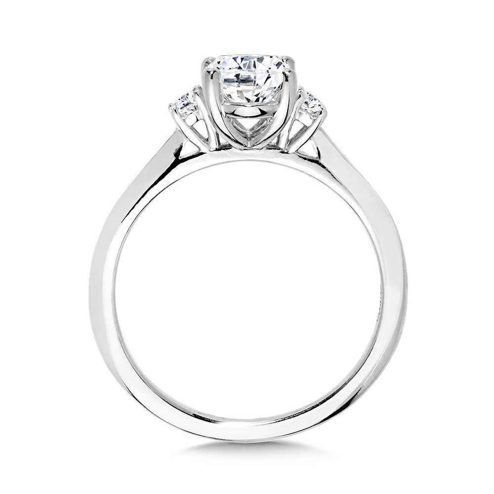 Three-Stone Oval-Cut Diamond Solitaire Engagement Ring — R2338W-SR