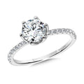 Straight 6-Prong Lotus Diamond Engagement Ring — R2343W-SR