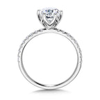 Straight 6-Prong Lotus Diamond Engagement Ring — R2343W-SR