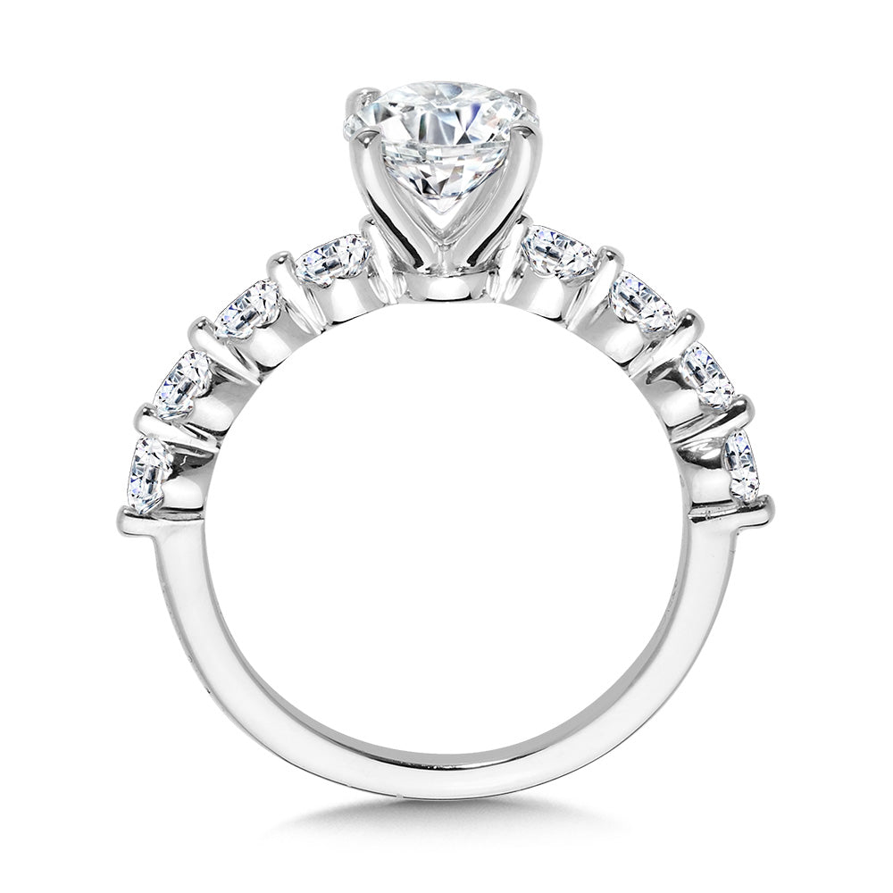 Straight Shared-Prong Diamond Engagement Ring — R2345W-SR