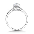 Oval-Cut Hidden Halo & Split Shank Diamond Engagement — R2366W-SR