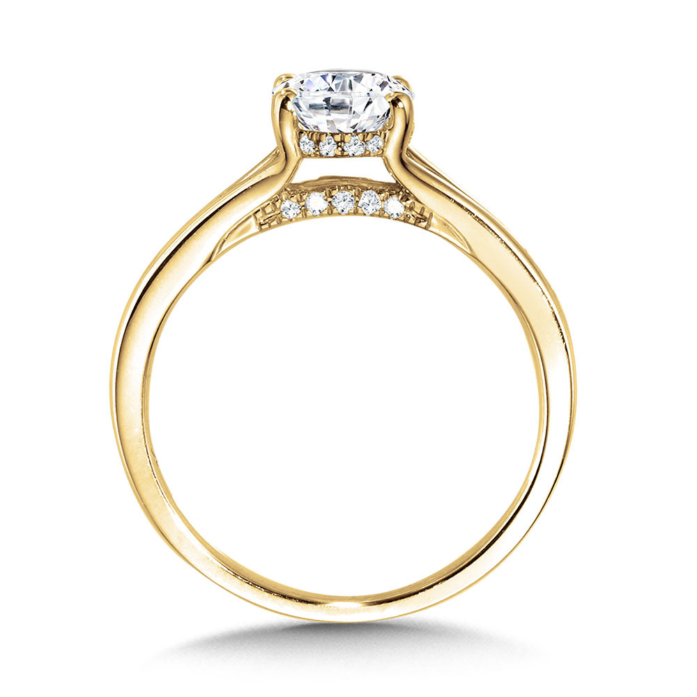 Oval-Cut Hidden Halo & Split Shank Diamond Engagement — R2366Y-SR