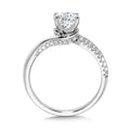 Subtle Diamond Bypass Engagement Ring w/ Hidden Accents — R2370W-SR