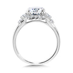 Marquise-Accented Diamond Halo Engagement Ring — R2373W-SR