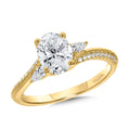 Pear-Accented Oval-Cut Diamond Bypass & Hidden Halo Engagement Ring — R2374Y-SR