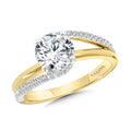 Two-Tone Bypass & Split Shank Diamond Engagement Ring — R2380YW-SR