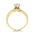 Oval-Cut Split Shank Diamond Engagement Ring w/ Chevron Cape — R2383Y-SR