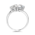 Pear-Cut Double Center Stone & Hidden Halo Solitaire Engagement Ring — R2386W-SR