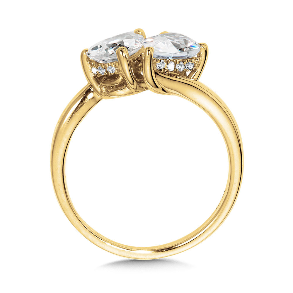Pear-Cut Double Center Stone & Hidden Halo Solitaire Engagement Ring — R2386Y-SR