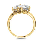 Pear-Cut Double Center Stone & Hidden Halo Solitaire Engagement Ring — R2386Y-SR
