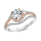 Two-Tone Spiral & Split Shank Diamond Engagement Ring — R2388WP-SR