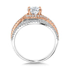 Two-Tone Spiral & Split Shank Diamond Engagement Ring — R2388WP-SR