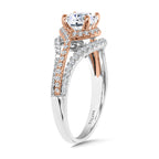 Two-Tone Spiral & Split Shank Diamond Engagement Ring — R2388WP-SR