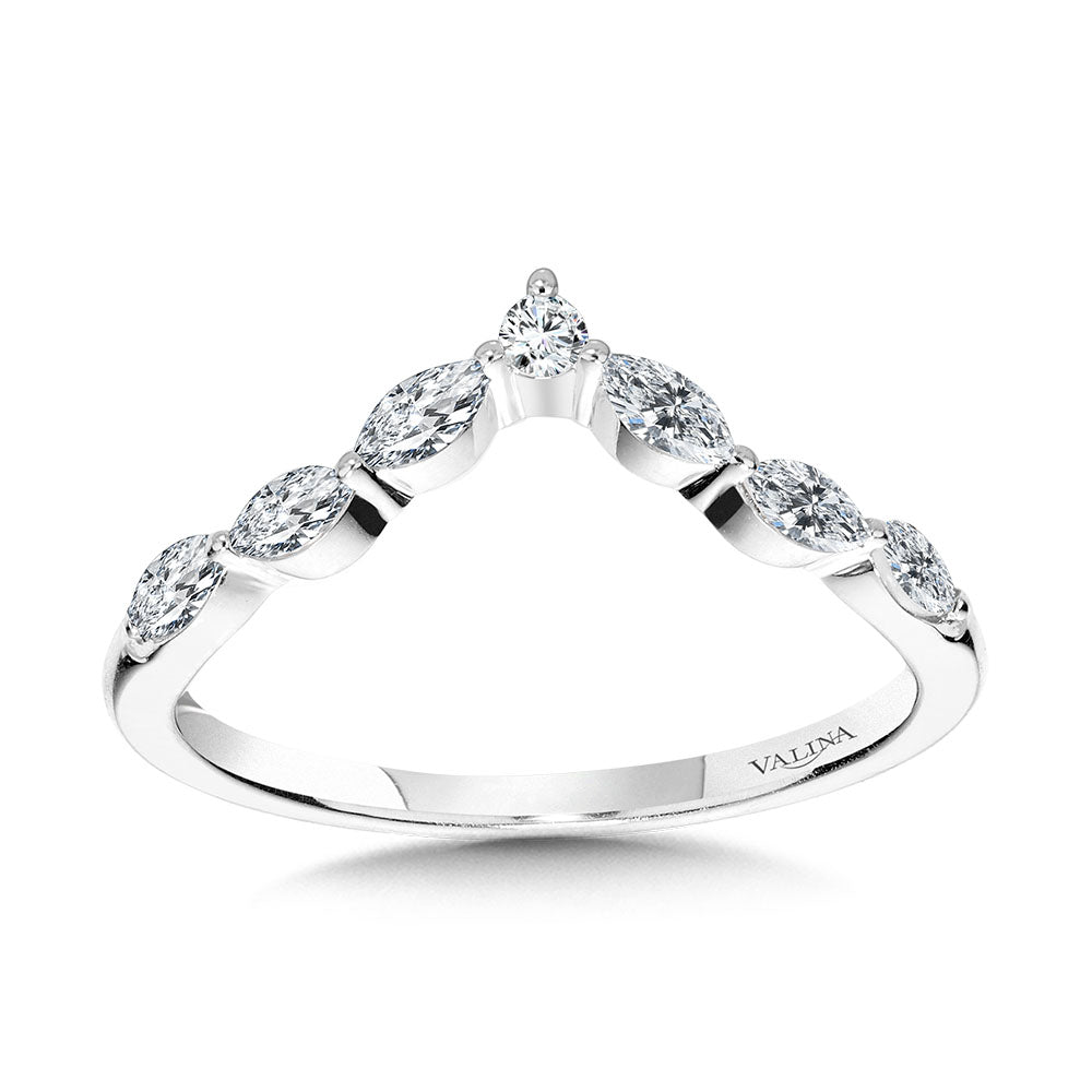 Marquise Diamond Chevron Wedding Band — R2393BW-SR