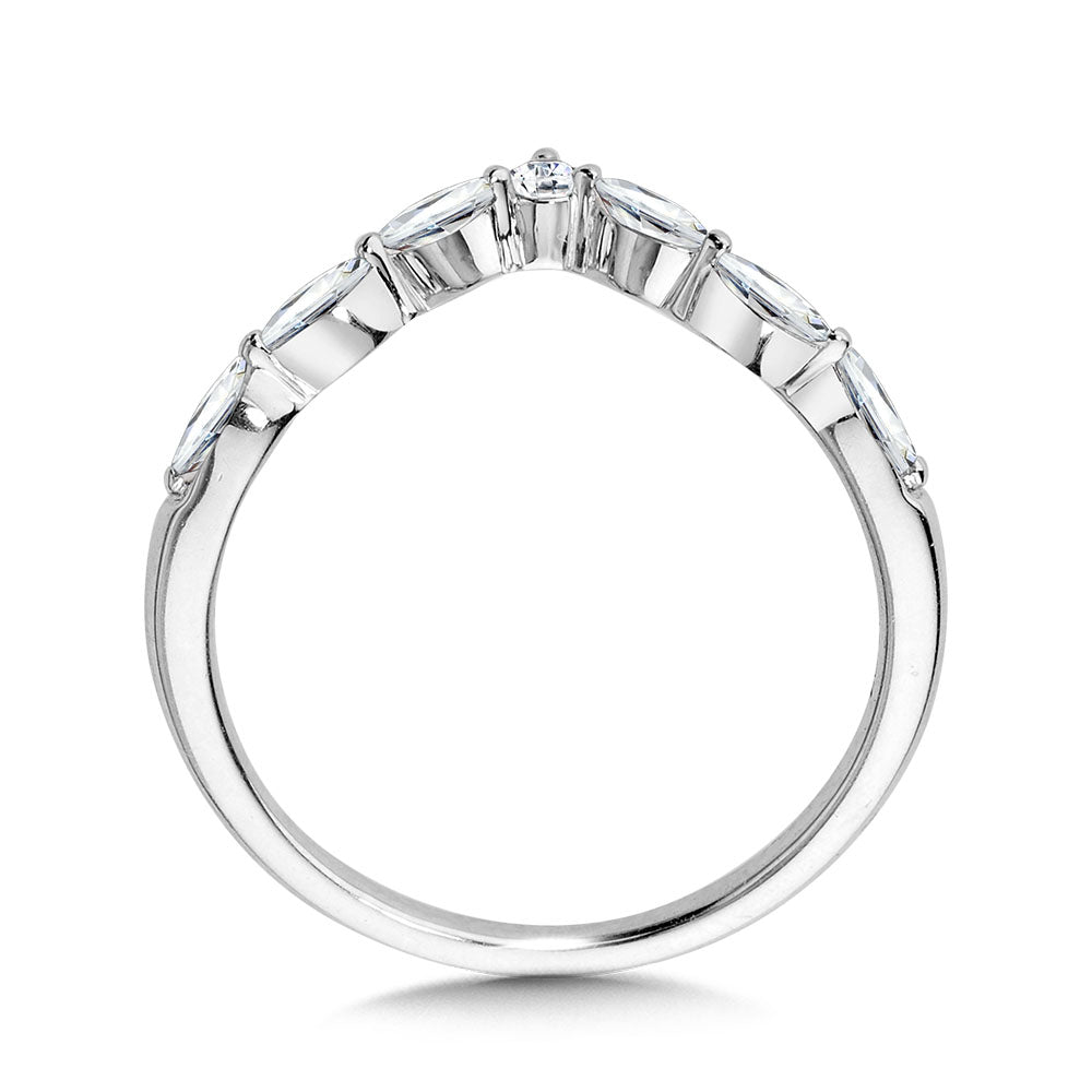 Marquise Diamond Chevron Wedding Band — R2393BW-SR