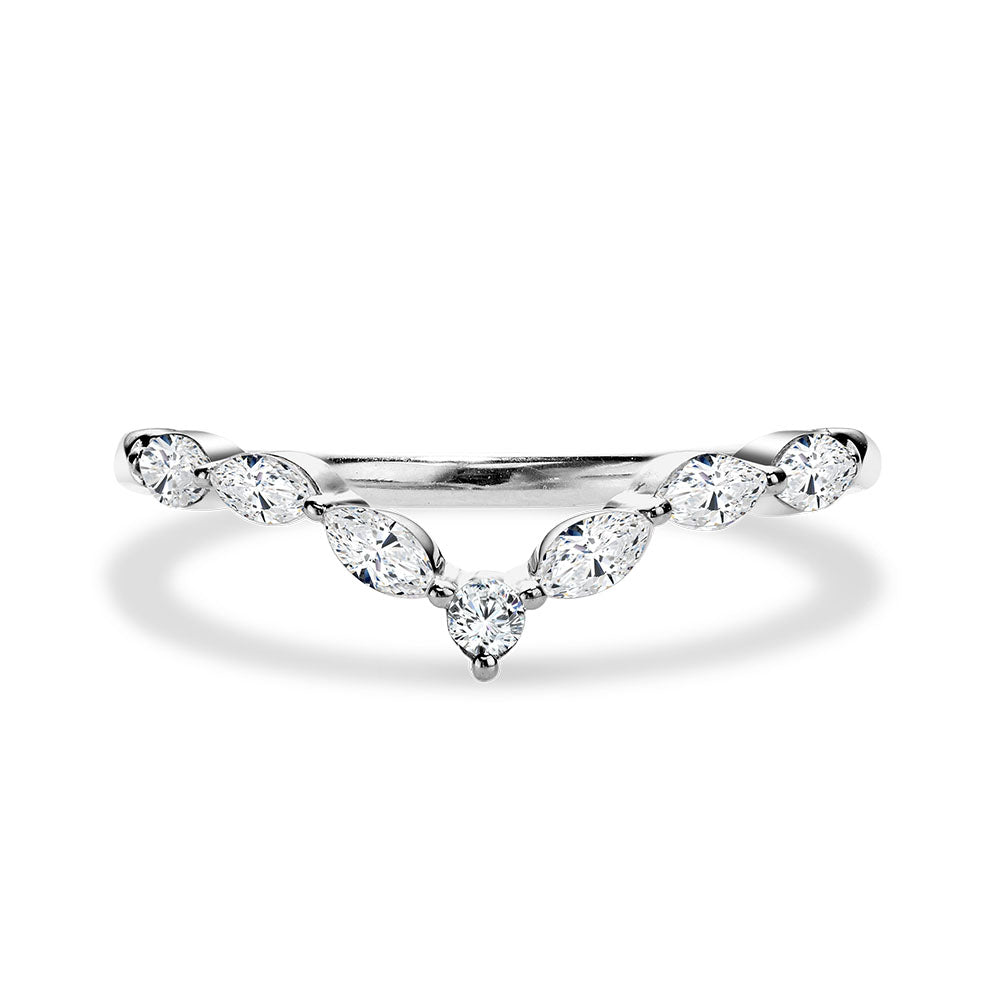 Marquise Diamond Chevron Wedding Band — R2393BW-SR