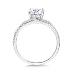 Arching Split Shank Chevron-Shaped Diamond Engagement Ring — R2399W-SR