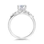 Abstract Baguette Diamond & Hidden Halo Engagement Ring — R2406W-SR
