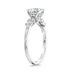Abstract Baguette Diamond & Hidden Halo Engagement Ring — R2406W-SR