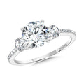 Round Three-Stone Diamond Engagement Ring — R2408W-SR