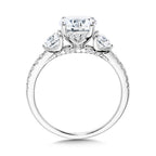 Round Three-Stone Diamond Engagement Ring — R2408W-SR