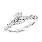 Oval-Cut Hidden Halo Stackable Diamond Engagement Ring w/ Trellis Shank Setting — R2415W-SR