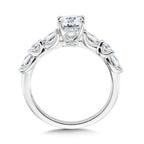 Oval-Cut Hidden Halo Stackable Diamond Engagement Ring w/ Trellis Shank Setting — R2415W-SR