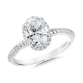 Oval Drop Halo Diamond Engagement Ring — R2419W-SR