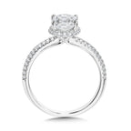 Oval Drop Halo Diamond Engagement Ring — R2419W-SR