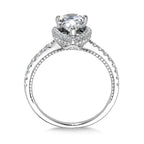 Straight Pear-Cut Diamond Halo Engagement Ring — R2444W-SR