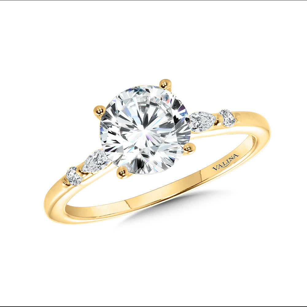 Side Stone Diamond Engagement Ring — R2456Y-SR