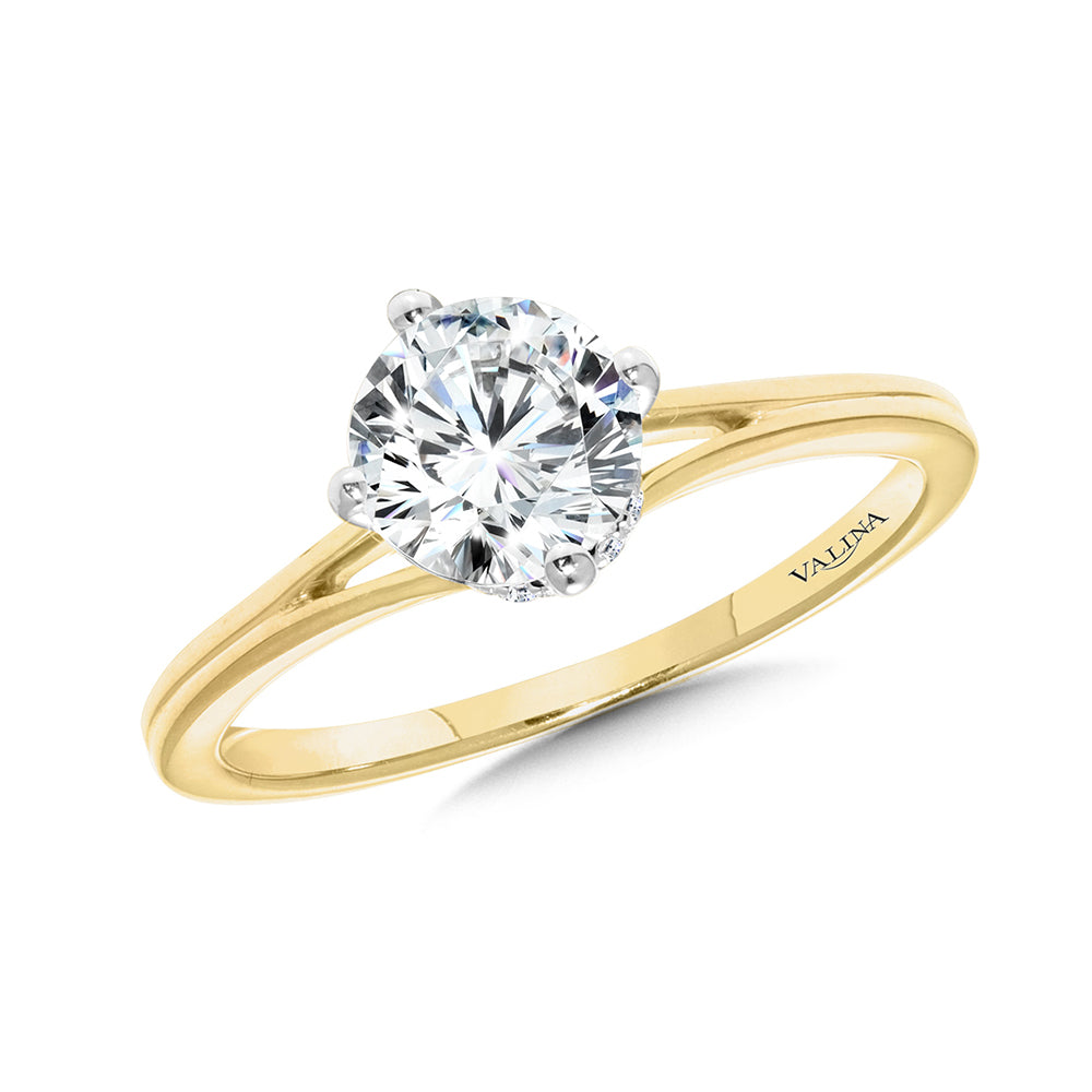 Split Shank Diamond Engagement Ring — R2460YW-SR