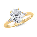 Oval-Cut Diamond Side-Stone Engagement Ring — R2463Y-SR