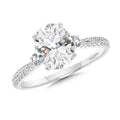 Three-Stone Oval-Cut Diamond Engagement Ring — R2464W-SR
