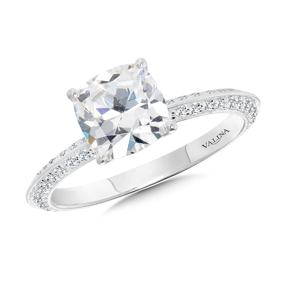 Cushion-Cut Diamond Engagement Ring — R2466W-SR