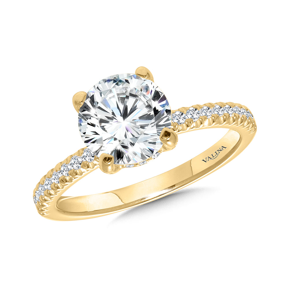 Straight Diamond Engagement Ring — R2471Y-SR