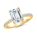 Emerald-Cut Straight Diamond Engagement Ring — R2473Y-SR