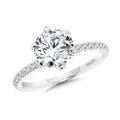 Six-Prong Straight Diamond Engagement Ring — R2475W-SR