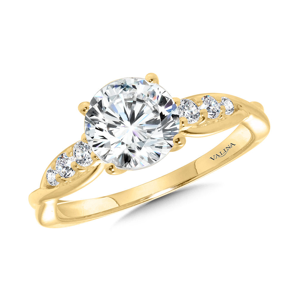Criss-Cross Diamond Engagement Ring — R2479Y-SR