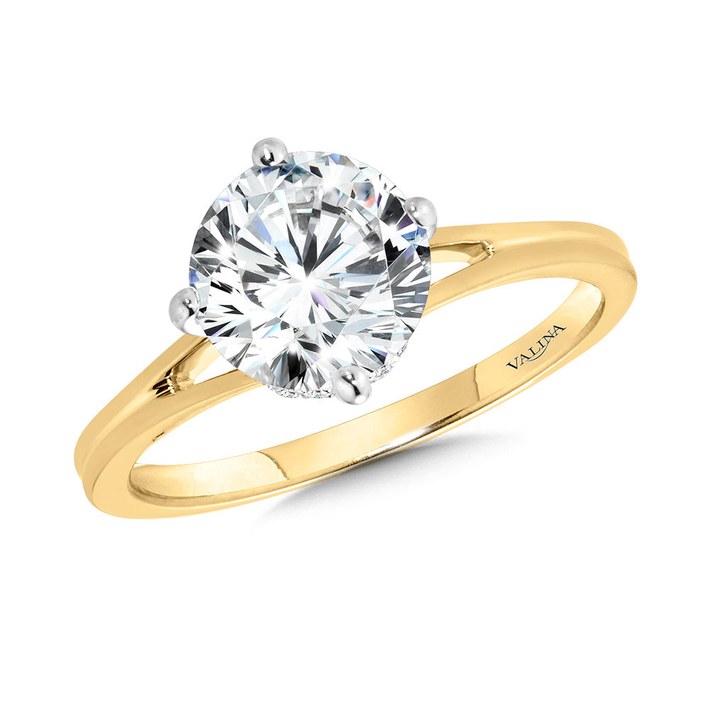 Split Shank Diamond Engagement Ring — R2480YW-SR
