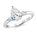 Three-Stone Pear-Cut Diamond Engagement Ring — R2484W-SR